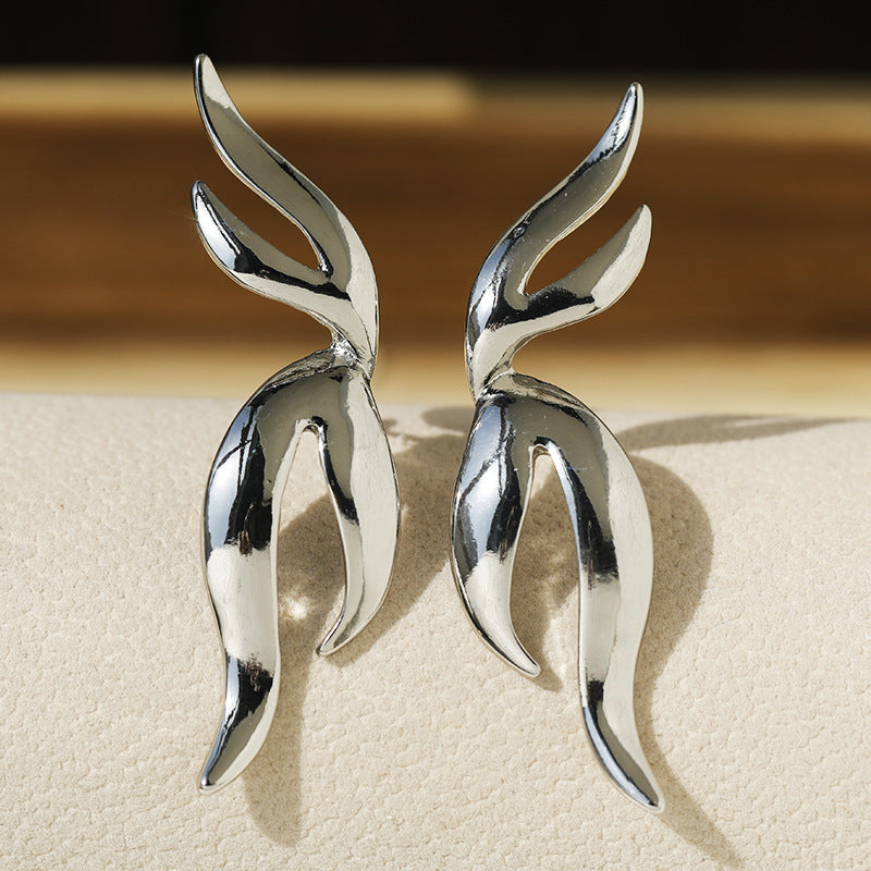 Wholesale fashionable all-match exaggerated personality alloy irregular graphic earrings earrings Valentine's Day gift for women